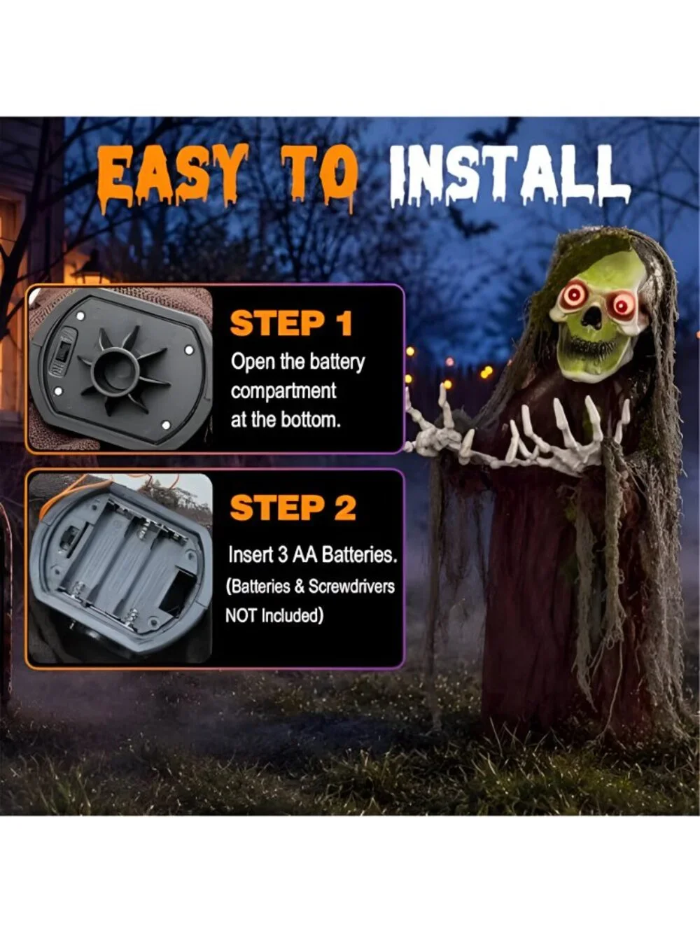 Halloween Decoration Outdoor Animatronic Zombie Groundbreaker, Halloween